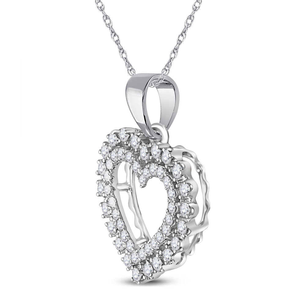 3/8CTW-DIA NK HEART PENDANT