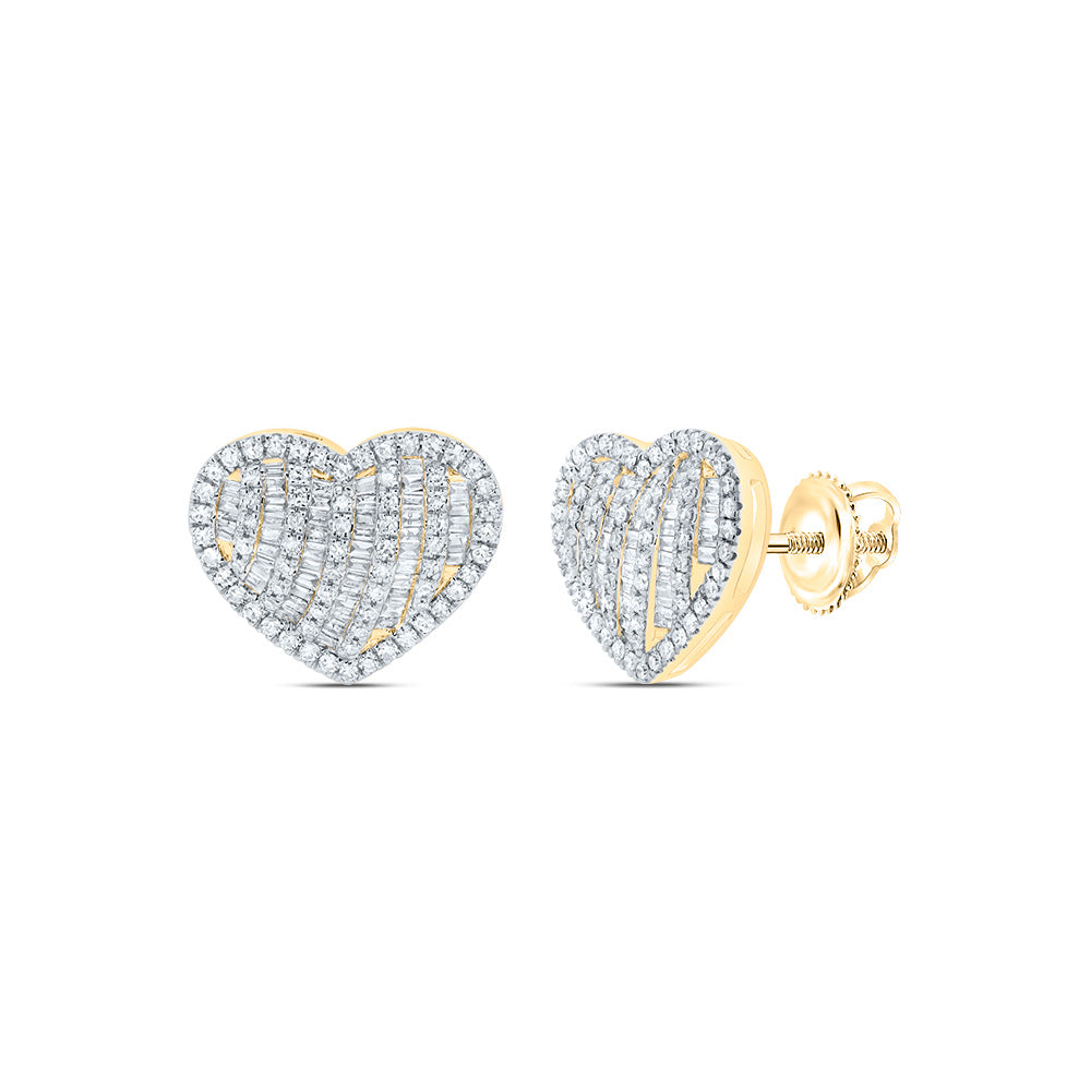 7/8CTW-NAT DIA CN FASHION HEART STUD EARRING