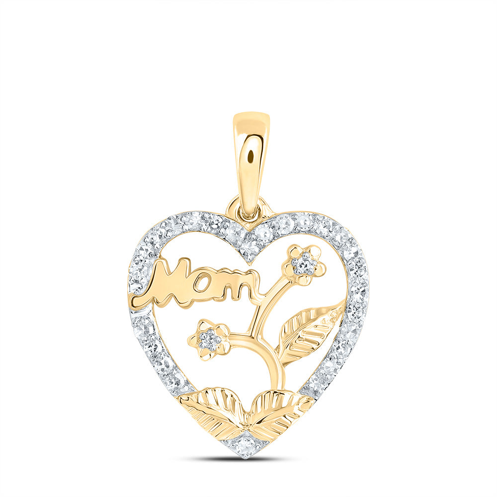 1/8CTW-NAT DIA NK GIFT MOM HEART PENDANT