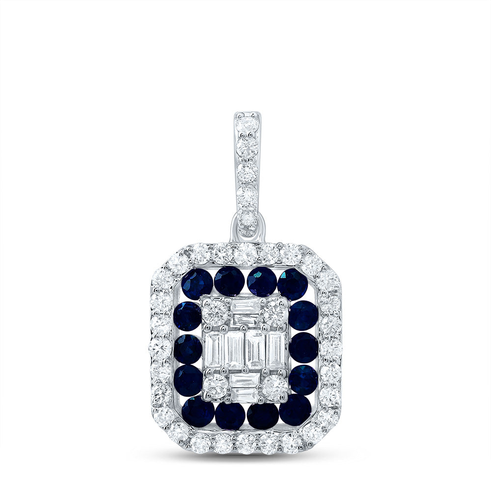 1/3CTW-DIA ANA M 1/4CTW-RD-BS NAT GEM OCTAGON PENDANT