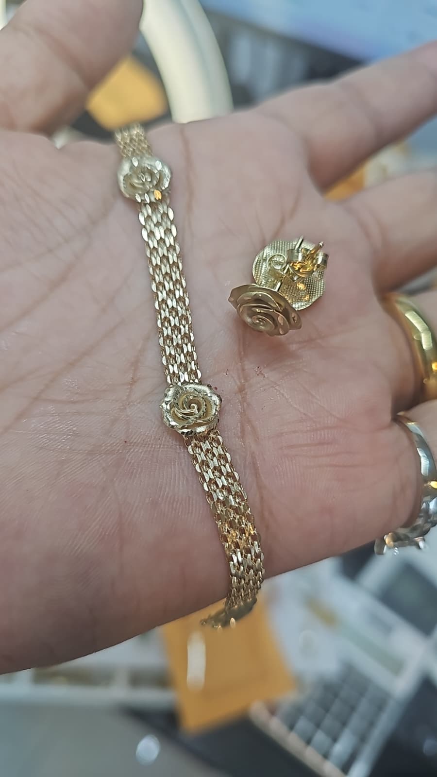 14 k bracelet and errings