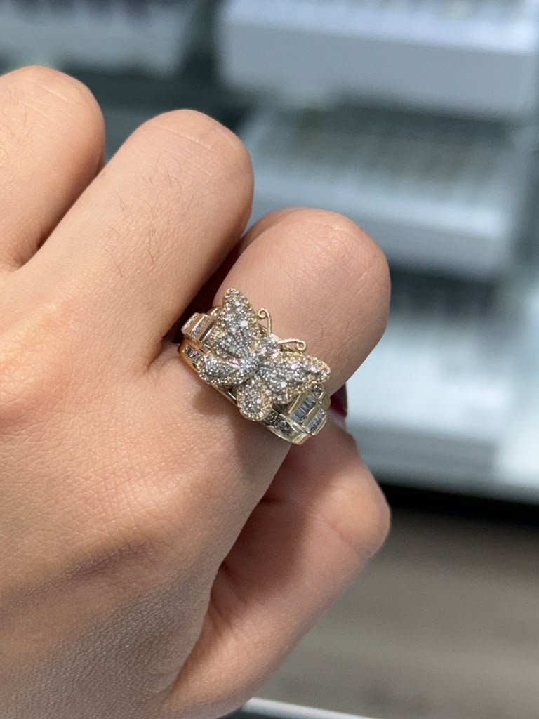 14 k anillo diamante