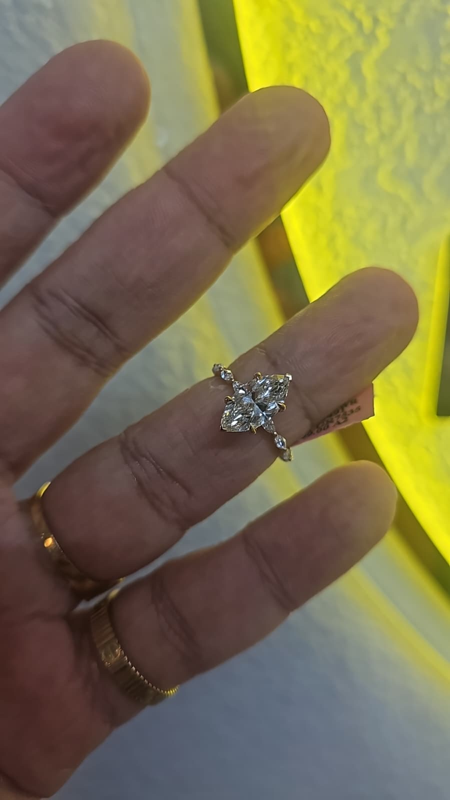 14k anillo diamante