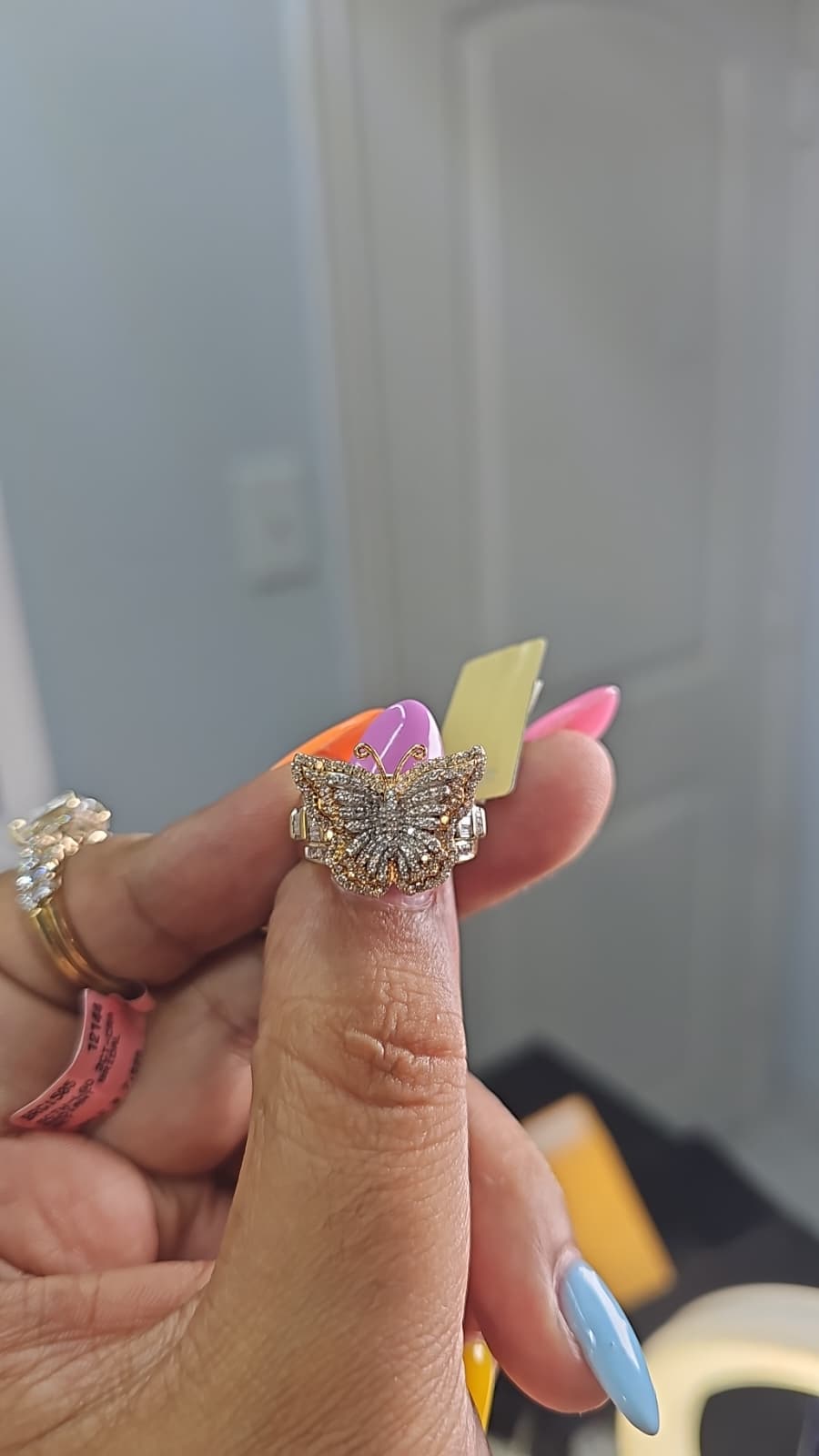 14 k cadina y10k anillo diamante talla 10