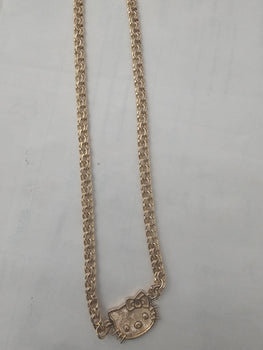 14k oro chino link necklace kitty