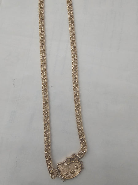 14k oro chino link necklace kitty