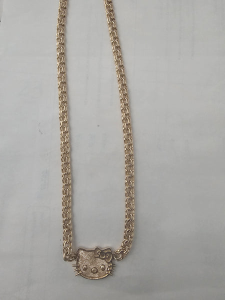 14k oro chino link necklace kitty