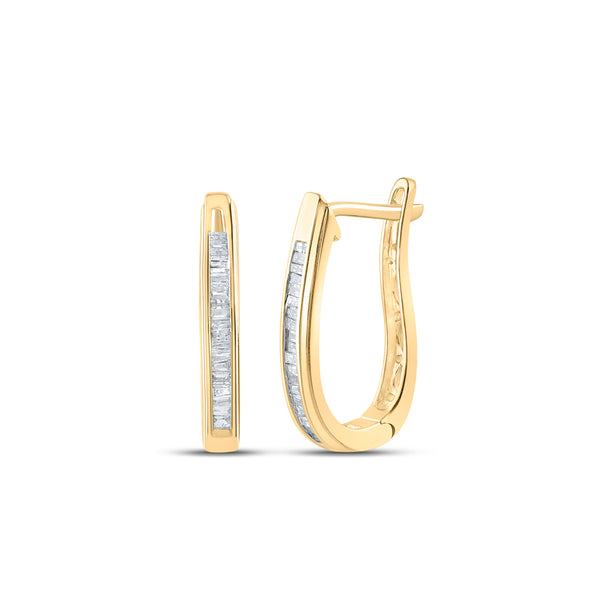1/4CTW-DIA CN FASHION HIGH HOOPS EARRING