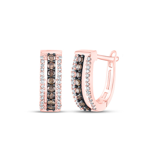 1/2CT-DIA CN NATURAL BROWN HOOP EARRING