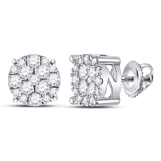 1/4CTW-DIA NK ROUND EARRINGS