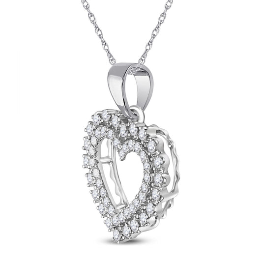3/8CTW-DIA NK HEART PENDANT