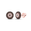 1/2 CTW-DIA NATURAL BROWN ROUND EARRING