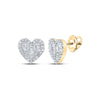 3/8CTW-DIA NK HEART UNISEX EARRING