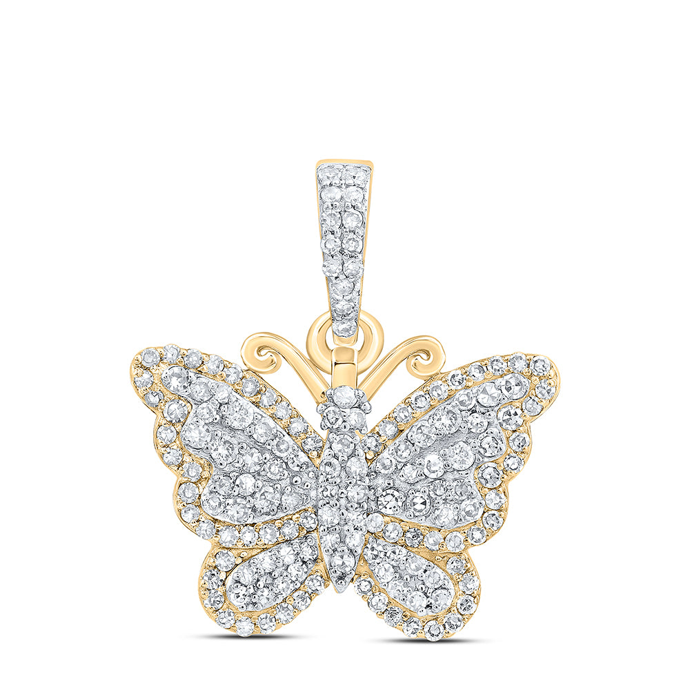 3/8CTW-NAT DIA NK BUTTERFLY FASHION PENDANT