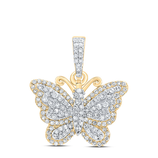 3/8CTW-NAT DIA NK BUTTERFLY FASHION PENDANT