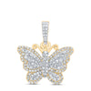 3/8CTW-NAT DIA NK BUTTERFLY FASHION PENDANT