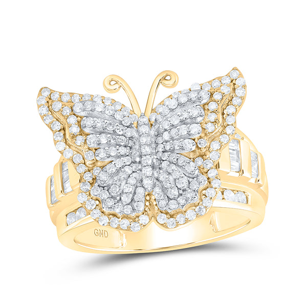 1 1/4CTW-NAT DIA NK FASHION BUTTERFLY RING