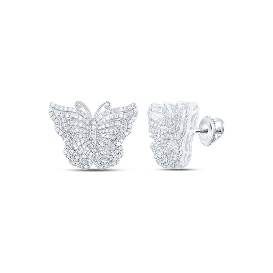 1CTW-NAT DIA NK FASHION BUTTERFLY EARRING