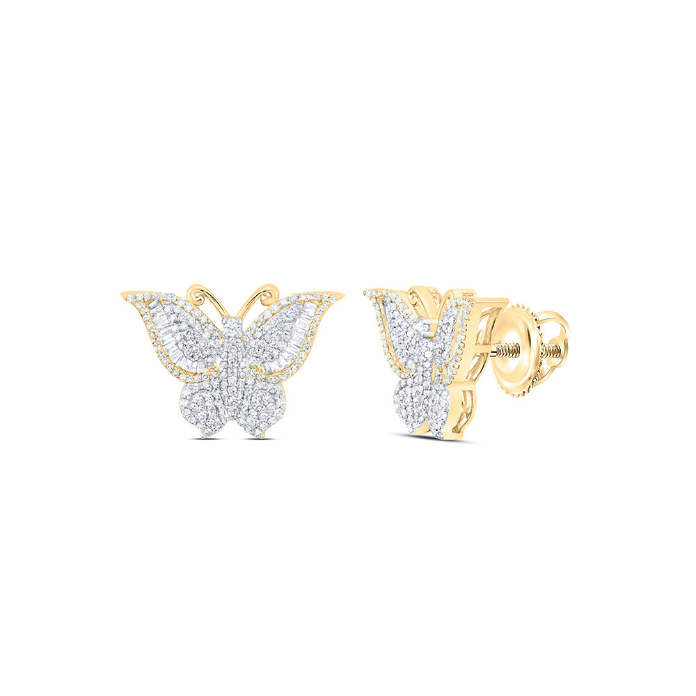 1 1/2CTW-NAT DIA NK FASHION BUTTERFLY EARRING