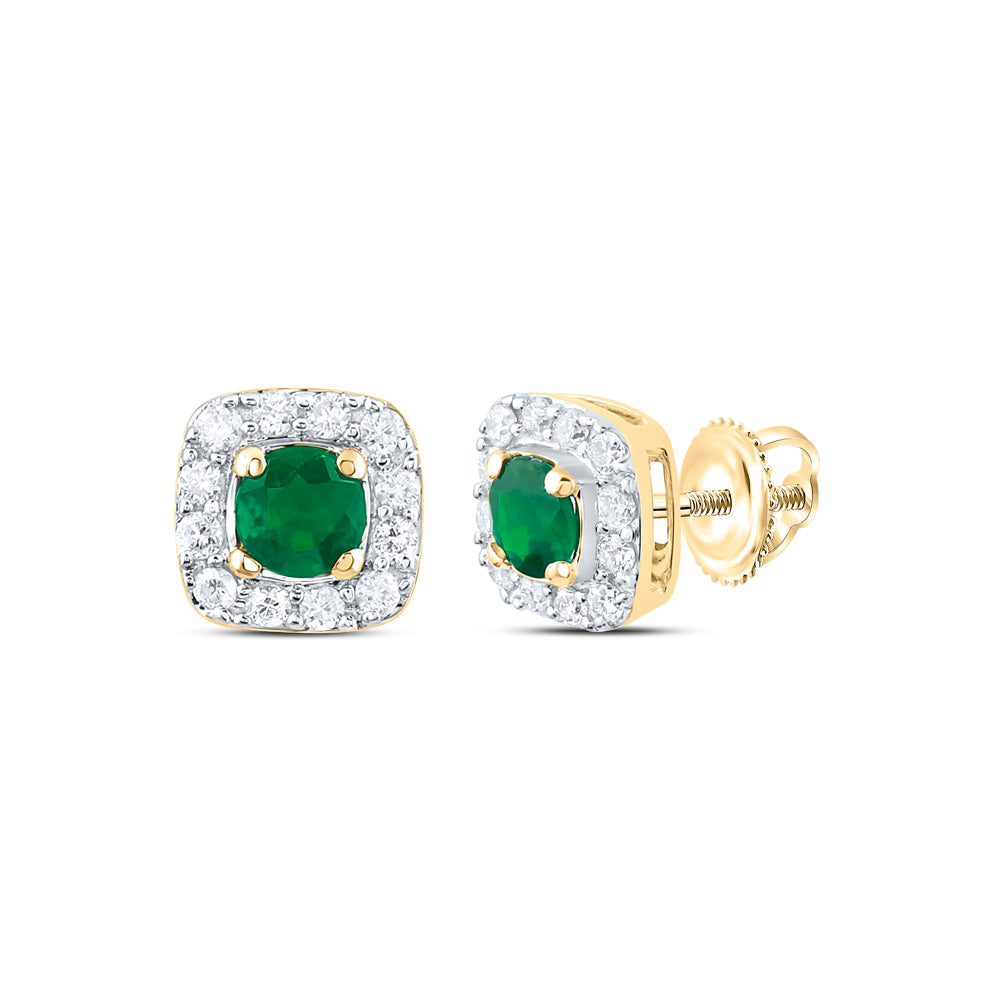 1/8CTW-NAT DIA CN 3MM RD-EM NAT GEM STUD EARRING