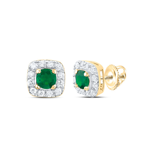 1/8CTW-NAT DIA CN 3MM RD-EM NAT GEM STUD EARRING