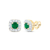 1/8CTW-NAT DIA CN 3MM RD-EM NAT GEM STUD EARRING