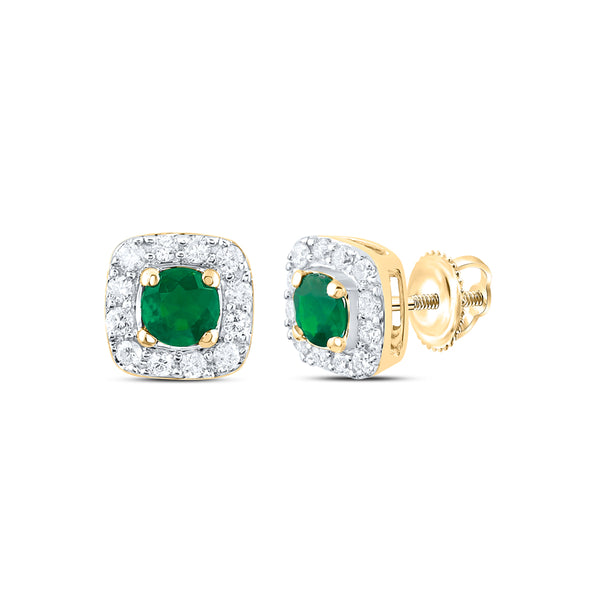 1/8CTW-NAT DIA CN 3MM RD-EM NAT GEM STUD EARRING