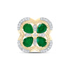 1/5CTW-NAT DIA ANA M 1 1/4CTW-PS-EM NAT GEM CLOVER PENDANT
