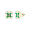 1/4CTW-NAT DIA ANA M 3/4CTW-PS-EM NAT GEM CLOVER EARRING