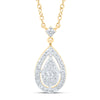 1/6CTW-NAT DIA P1 GIFT PEAR NECKLACE (18 INCH)