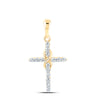 1/6CTW-NAT DIA CN FASHION CROSS PENDANT