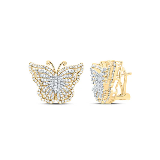 1CTW-DIA NK FASHION BUTTERFLY EARRINGS