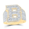 1 5/8CTW-NAT DIA P1 INITIAL "B" MEN'S RING