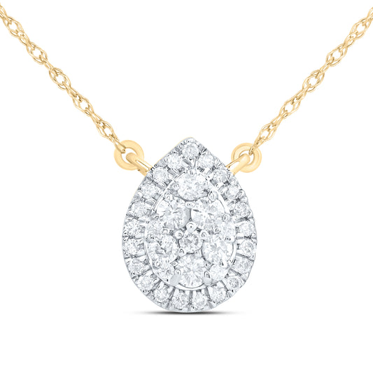1/3CTW-NAT DIA CN FASHION PEAR NECKLACE (18 INCH)
