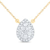 1/3CTW-NAT DIA CN FASHION PEAR NECKLACE (18 INCH)