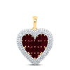 1CTW-NAT DIA CN 0.02CTW-RD-RUBY,1 7/8CTW-BAG-RUBY, NAT GEM HEART PENDANT