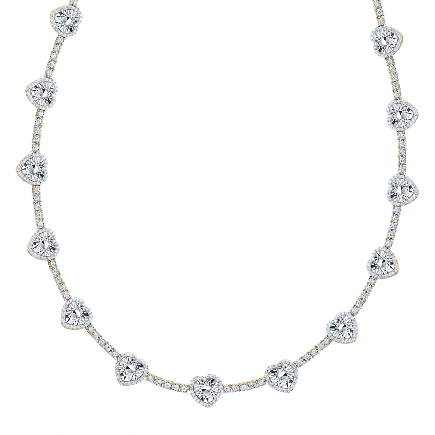 4 1/3CTW-NAT DIA NK FASHION HEART NECKLACE (18 INCH)
