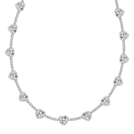 4 1/3CTW-NAT DIA NK FASHION HEART NECKLACE (18 INCH)
