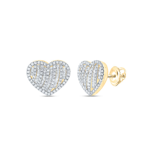 7/8CTW-NAT DIA CN FASHION HEART STUD EARRING