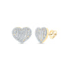 7/8CTW-NAT DIA CN FASHION HEART STUD EARRING