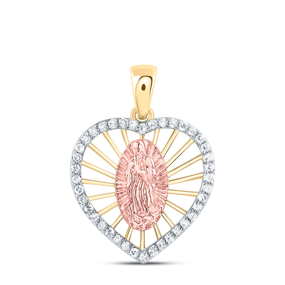 1/6CTW-NAT DIA NK GIFT HEART MOTHER MARY PENDANT