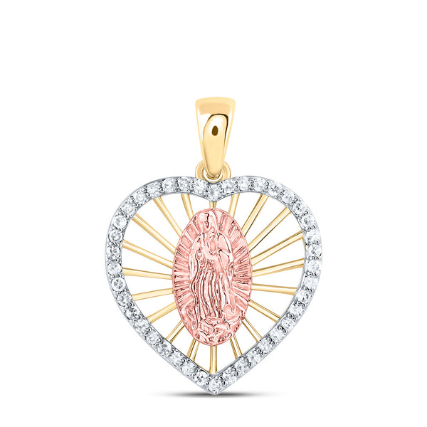 1/6CTW-NAT DIA NK GIFT HEART MOTHER MARY PENDANT