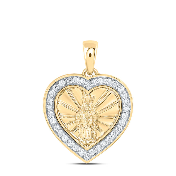 1/6CTW-NAT DIA NK GIFT HEART VIRGIN MARY PENDANT