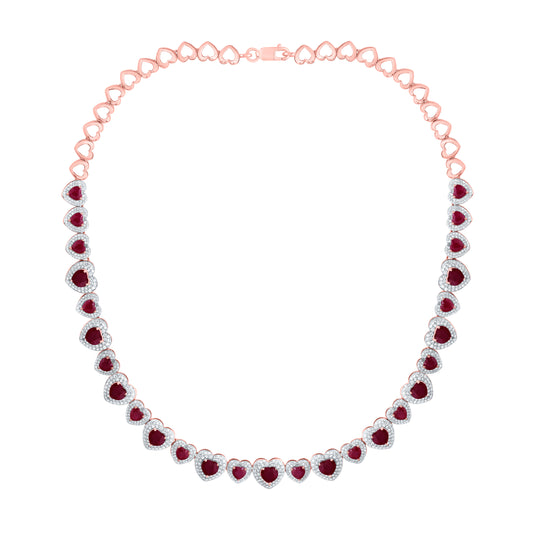 3 1/3CTW-NAT DIA CN 11 CTW HS-RU NAT GEM FASHION HEART NECKLACE (16 INCH)