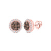 1/2CTW-NAT DIA CN  COGNAC NATURAL ROUND STUD EARRING