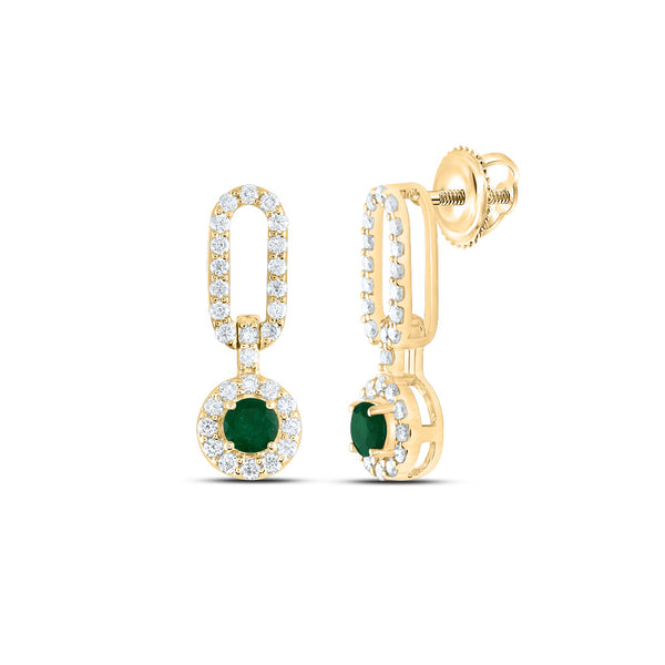 1/3CTW-NAT DIA ANA M 1/5CTW RD-EM NAT GEM PAPER CLIP EARRING
