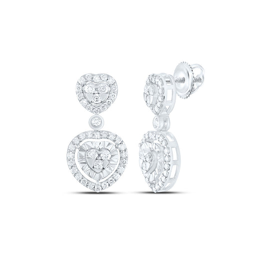 1/2CTW-NAT DIA CN FASHION HEART DANGLING EARRING