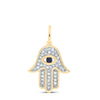 1/6 CTW-NAT DIA CN 2MM-RD-BS NAT GEM EVIL EYE HAMSA PENDANT