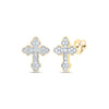 1/5CTW-NAT DIA CN GIFT CROSS STUD EARRING