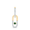1/10CTW-DIA CN 1.8MM RD-EM NAT GEM PAPER CLIP PENDANT